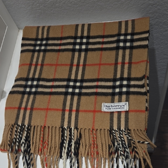 Burberry Accessories - Burberrys Classic Tan Check Cashmere Scarf